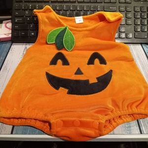 Pumpkin Jack o lantern baby 6 month bodysuit